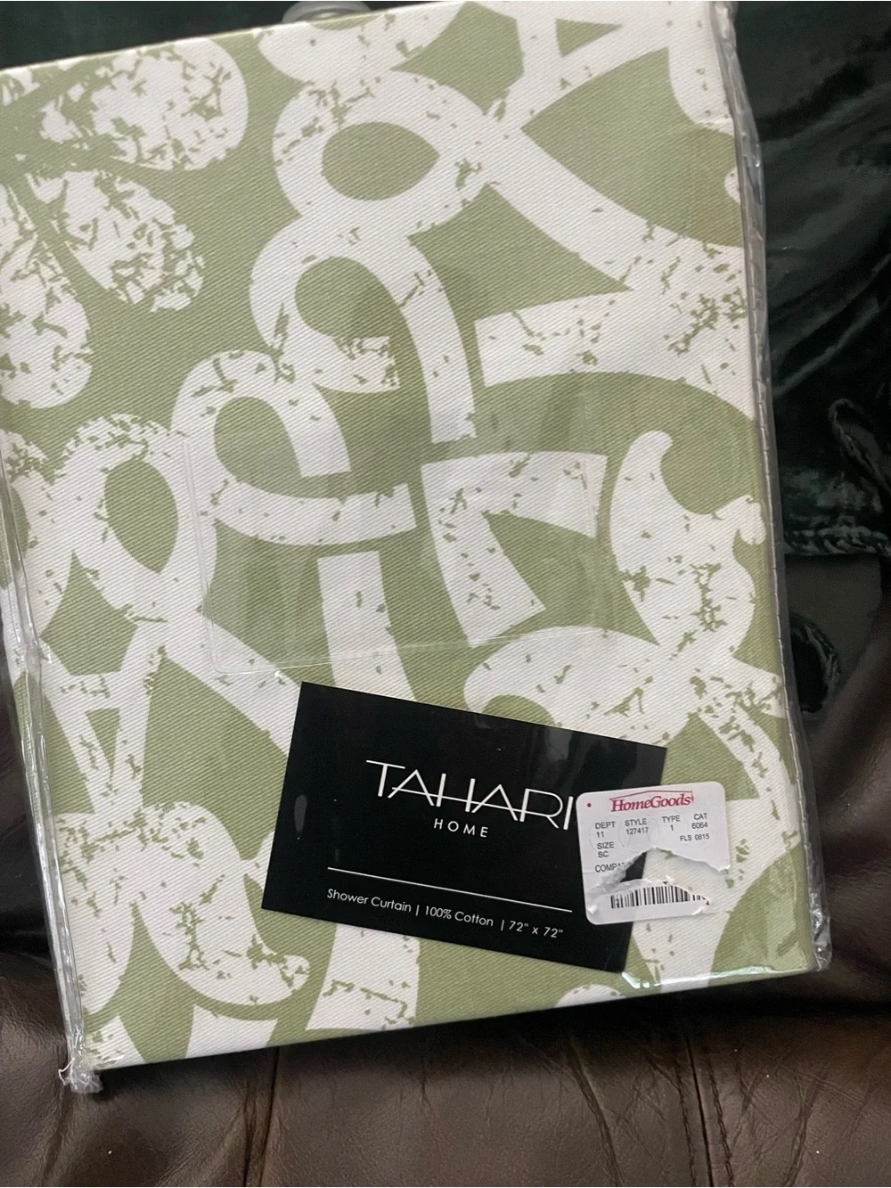 TAHARI shower curtain green